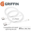 Apple Lightning Charge Cables Apple MFI 3 FT White (Pack of 2) New sealed Griffin - Student Computers
