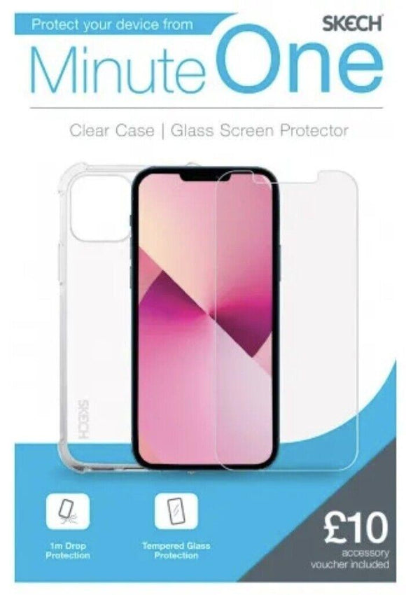 Skech Apple iPhone 13 Clear Case + Glass Screen Protector