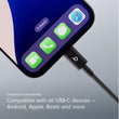 BEATS USB-C to USB-C Woven Cable - 1.5 m, Bolt Black