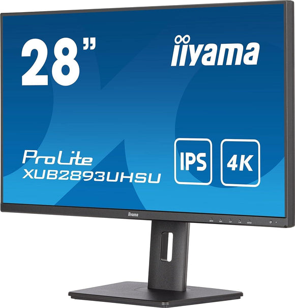 iiyama 28 Inch Monitor 3ms 4K 3840x2160 2W Speakers XUB2893UHSU-B5 IPS