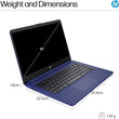 HP 14-dq6001na 14 Inch Intel N150 4GB RAM 128GB UFS Laptop - Blue