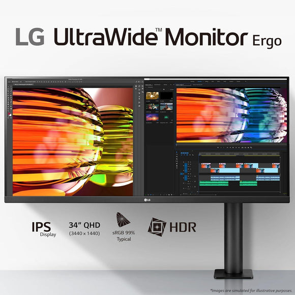 LG UltraWide Monitor Ergo  34 inch Monitor 3440 x 1440 34WN780P Black