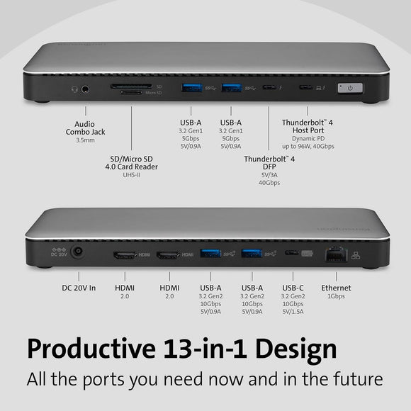 Kensington SD5765T Thunderbolt™ 4 Dual 4K Docking Station