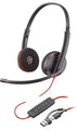 POLY Blackwire 3220 Stereo USB-C Headset + USB-C/A Adapter Noise Cancelling