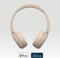 Sony WH-CH520 Bluetooth Wireless On-Ear Headphones with Mic/Remote Beige