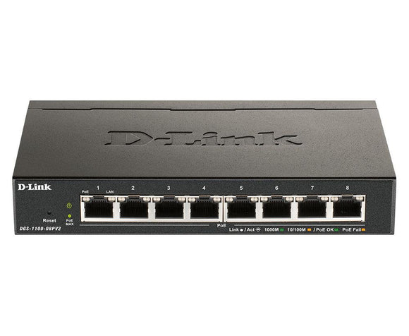 D-Link 8-Port Gigabit PoE Smart Managed Switch with 2 SFP ports