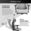 Anda Seat Kaiser 3 Premium Fabric Ergonomic Office PC Gaming Chair - Grey