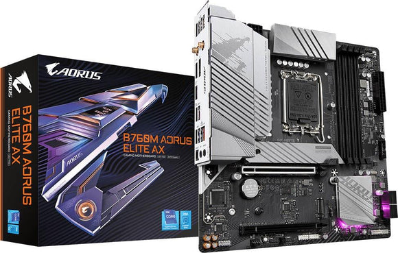 Gigabyte B760M AORUS ELITE AX mATX Motherboard for Intel LGA1700 CPUs