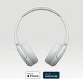 Sony WH-CH520 Bluetooth Wireless On-Ear Headphones with Mic/Remote White