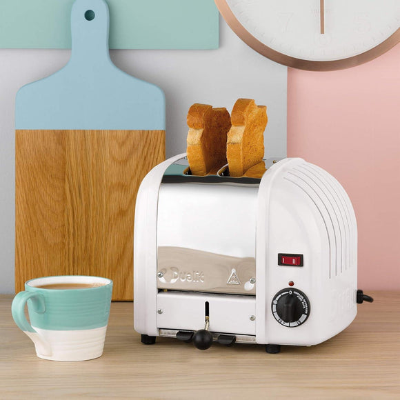 Dualit Classic 2 Slice Vario Toaster Stainless Steel White Hand Built in the UK