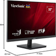 ViewSonic VA3209-MH Frameless 32 inch Monitor, Full HD 1080P, 4ms, IPS, 75Hz