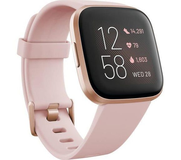 FITBIT Versa 2 Smart Watch with Amazon Alexa - Petal & Copper Rose