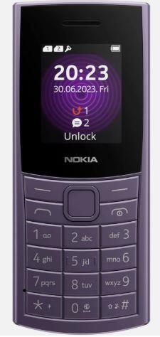 Nokia 110 4G (2023) Mobile Phone SIM-Free Unlocked Dual SIM Arctic Purple