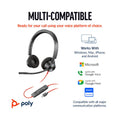 POLY Blackwire 3320 Wired USB-C Stereo Headset - Black