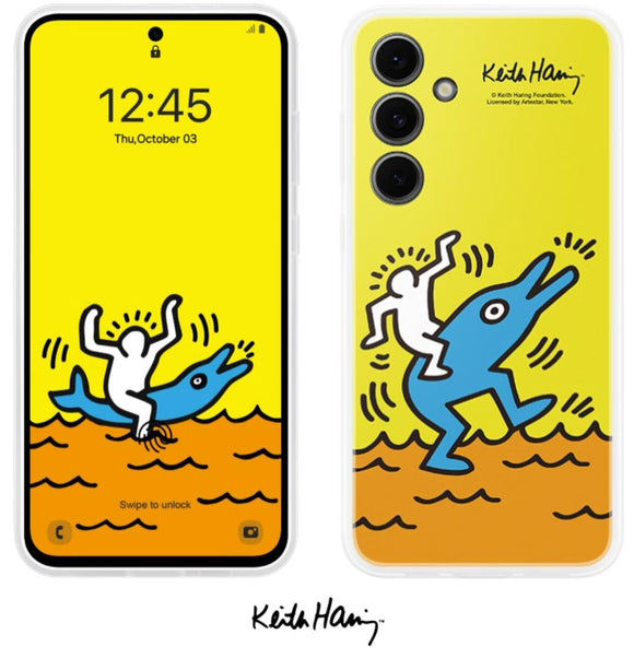 Samsung Keith Haring Flipsuit Case for S24 FE Yellow Interactive