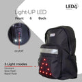 LED4 Casual and Bike Backpack Light Up LED-For Cycling,Daily Purpose,Work,School