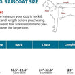 Pet Waterproof Dog Raincoat with Hi Vis Panel adjustable Velcro well made Size Large